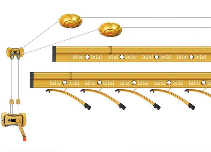 怡景H-2 金鑲銀雕花手搖升降晾衣架晾衣架